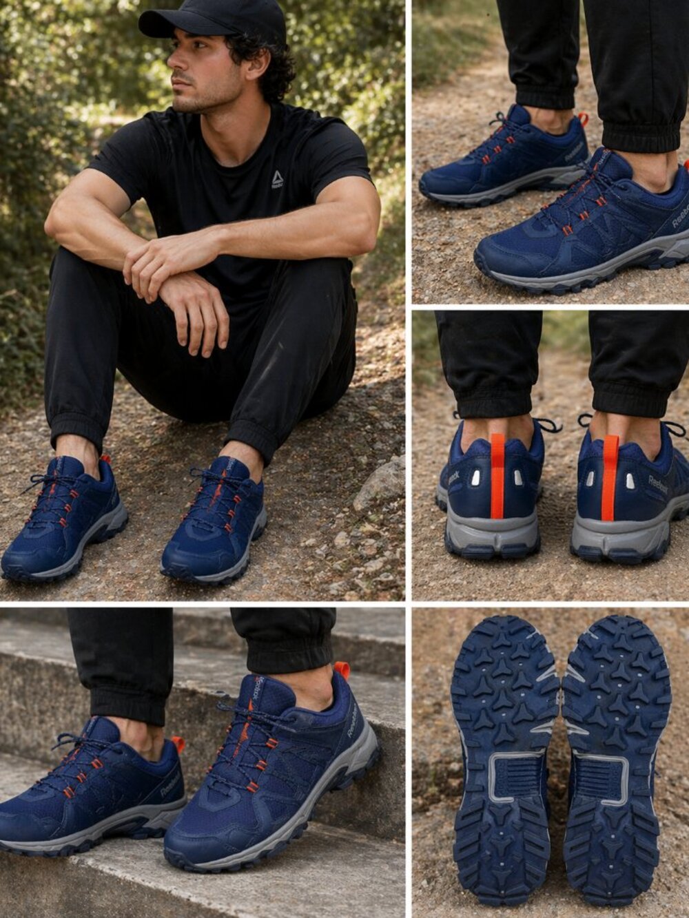 Reebok Trailgrip RS 4.0 Running Shoes Navy Orange Grip Mens 14